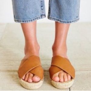 Soludos Leather Criss Cross Espadrille Sandals